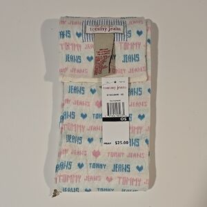 Tommy Hilfiger White and Blue Scarf